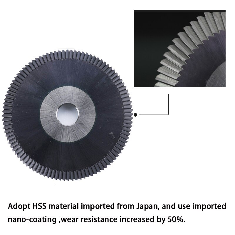 Locksmith Tools Milling Cutter HJ-0017/0017AI.C.C.(80x6x12.7)for WENXING Key Machine 100H 100G1 Q28 208 Q27B Q27C