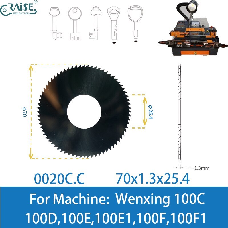 Key Machine Milling Cutter Blade 0020C.C 70x1.3x25.4 For Wenxing 100C 100D 100E 100E1 100F100F1 Key Duplicator Locksmith Tools