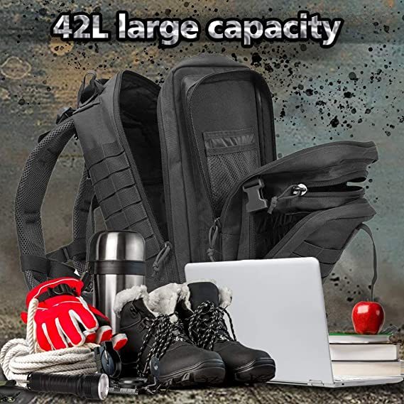 Military Tactical Backpack, Large Military Pack Army 3 Day Assault Pack Molle Bag Rucksack