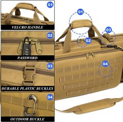 Classic Tactical Double Long Rifle Case Pistol Gun Bag with Bullet Shoulder Strap Carrying Handgun Rifle Case for Hunting Shooting