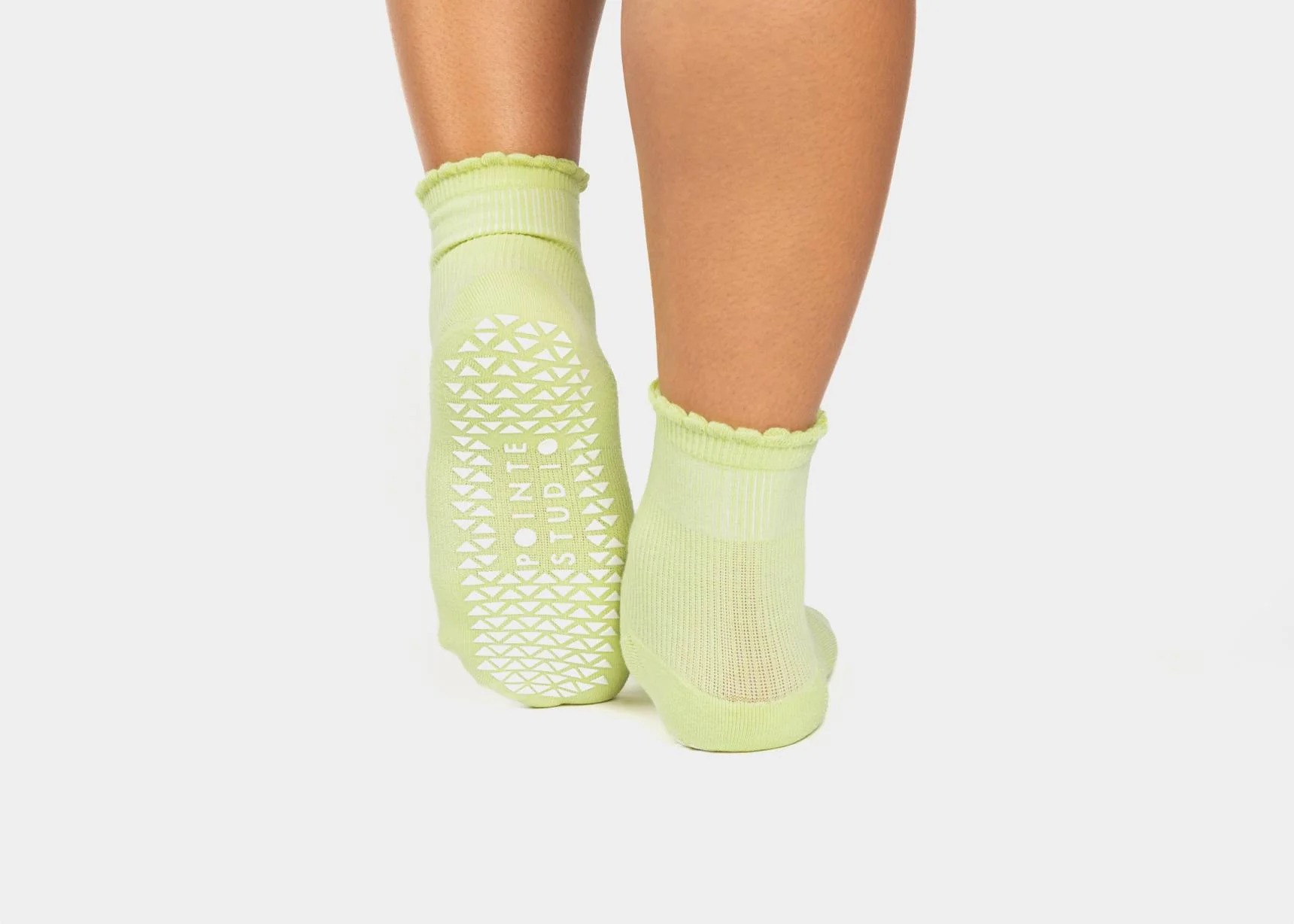 ankle grip socks with silicone traction pattern designed for balance and floor stability