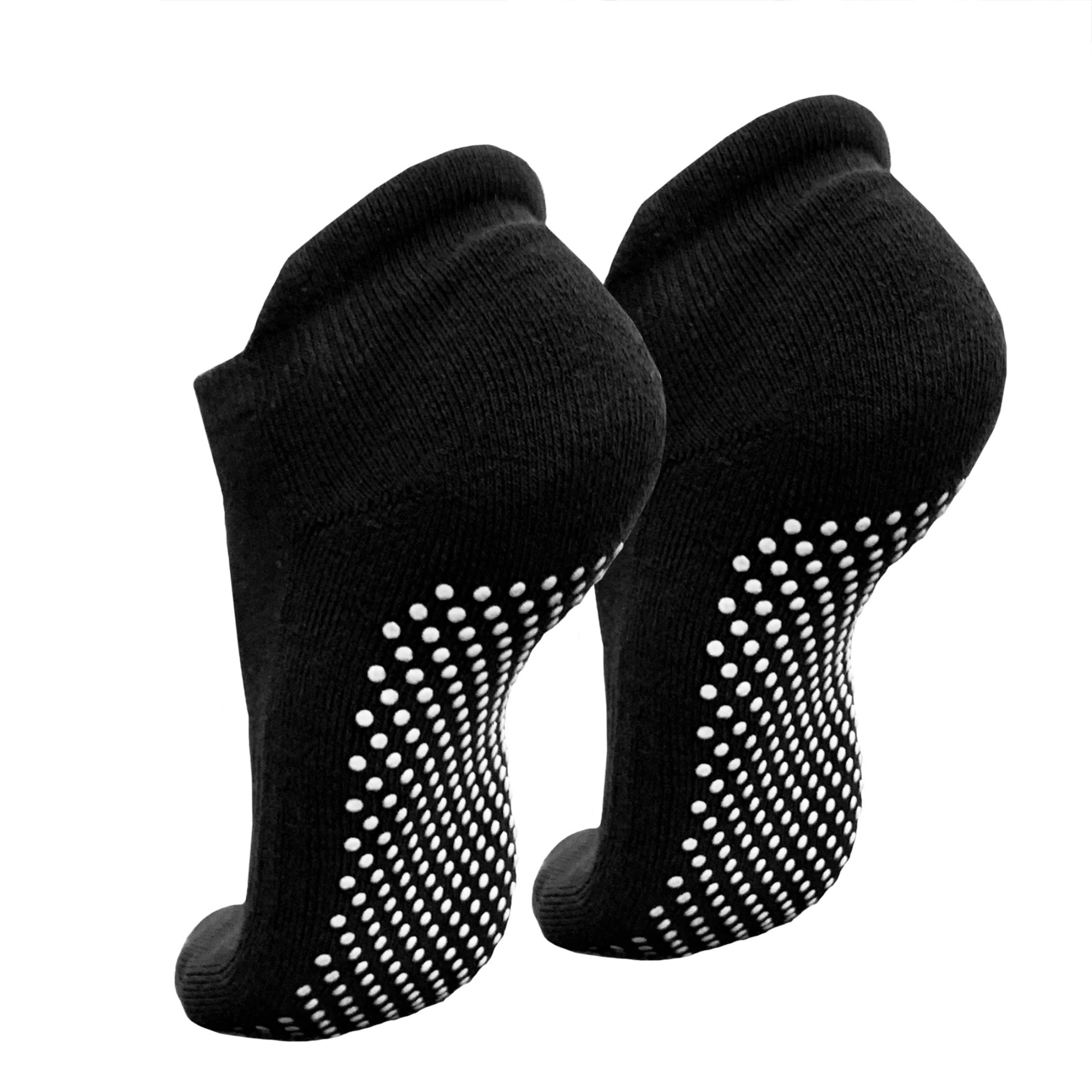 low cut grip socks with dot pattern outsole showing traction distribution across forefoot and heel for indoor training