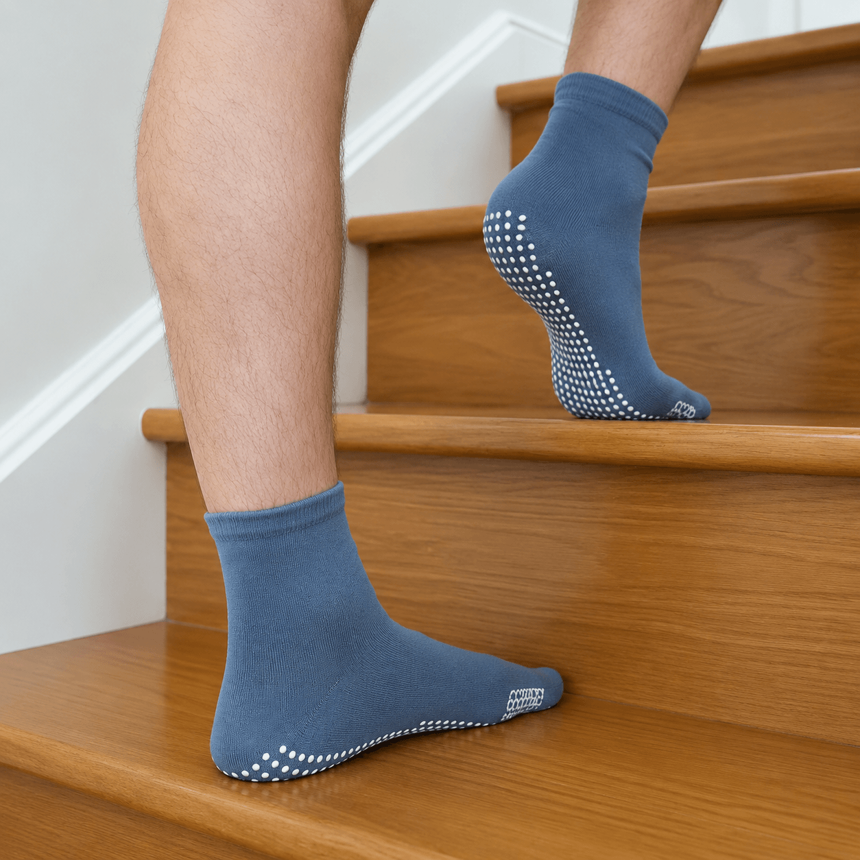 Non slip rehab socks for safe walking on stairs and rehabilitation recovery