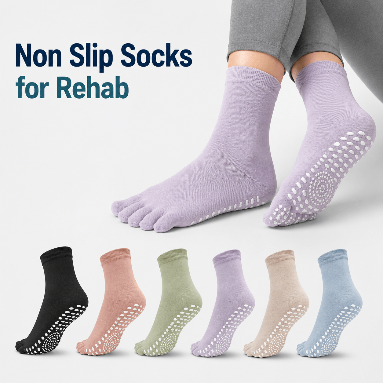Non Slip Socks for Rehab and physical therapy with enhanced rehab socks safety support