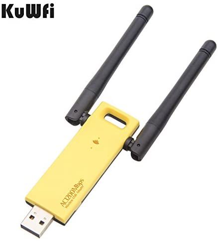 KuWFi USB Wireless Adapter AC 1200mbps USB WiFi Adapter Dual Band USB WiFi Adapter for Faster WiFi-Wireless Adapter for Desktop and Laptop-1200Mbps Du