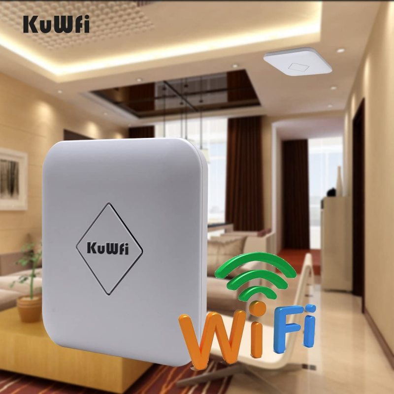 wireless router KuWFi 1200Mbps Wave2 Wireless Ceiling AP Dual Band 802.11ac Wireless Router Enterprise WiFi System AP Up to 128Users 48V POE