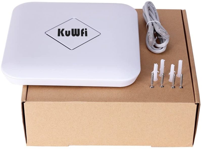 wireless router KuWFi 1200Mbps Wave2 Wireless Ceiling AP Dual Band 802.11ac Wireless Router Enterprise WiFi System AP Up to 128Users 48V POE