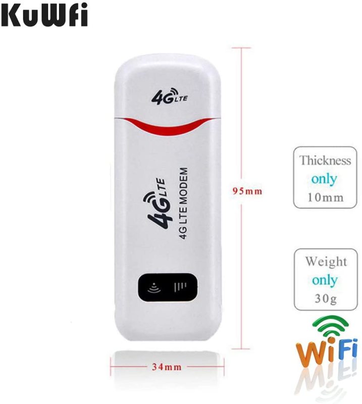 KuWfi 4G USB Modem Router Pocket 4G USB Dongle Mini Portable 3G/4G LTE WiFi Router Mobile Wifi Hotspot Support 10Users