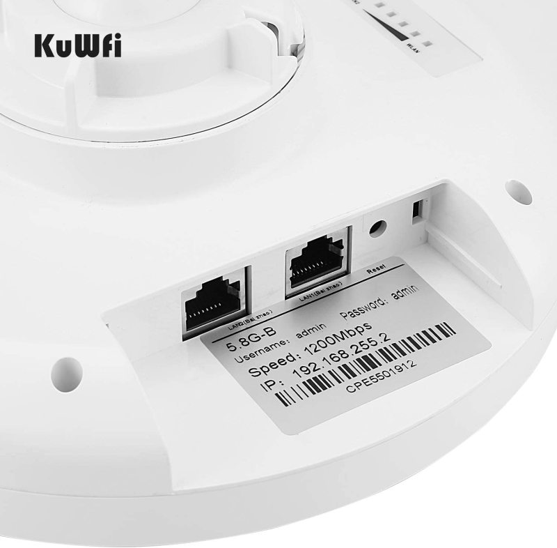 KuWFi Wireless WiFi Bridge 11ac Point-to-Point Outdoor AP/Client Bridge High Speeds 5.8G 1200M Support PoE 2-Packs