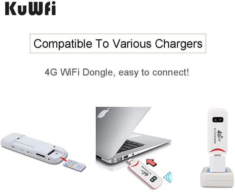 KuWfi 4G USB Modem Router Pocket 4G USB Dongle Mini Portable 3G/4G LTE WiFi Router Mobile Wifi Hotspot Support 10Users