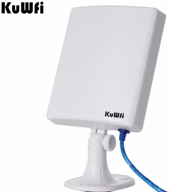 KuWFi Long Range Outdoor WiFi Netwok Adapter, High Gain 14dBi Antenna 5M Cable Wireless USB Adapter Stable Signal  Outdoor