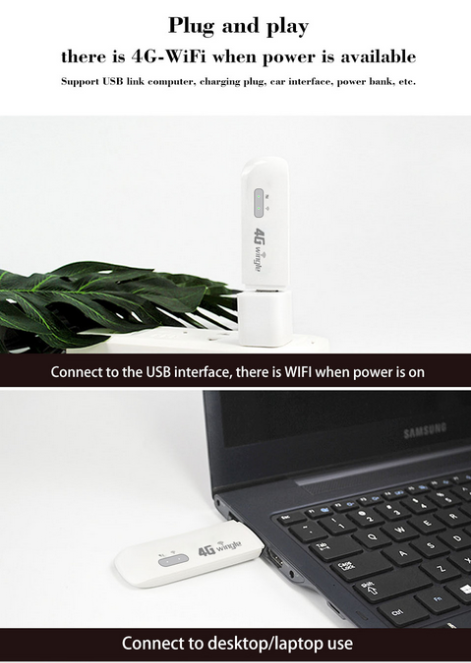 KuWFi 4G LTE Router USB Modem 4G Wifi Dongle Unlocked Mini Car Wireless Routers Mobile Wifi Hotspot With Sim Card Slot