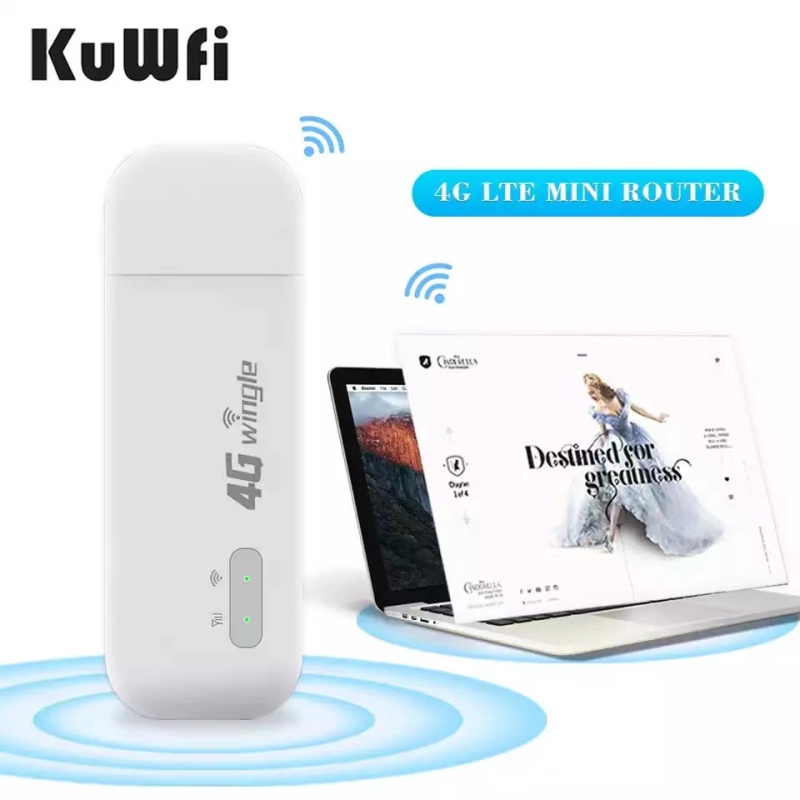 KuWFi 4G LTE Router USB Modem 4G Wifi Dongle Unlocked Mini Car Wireless Routers Mobile Wifi Hotspot With Sim Card Slot