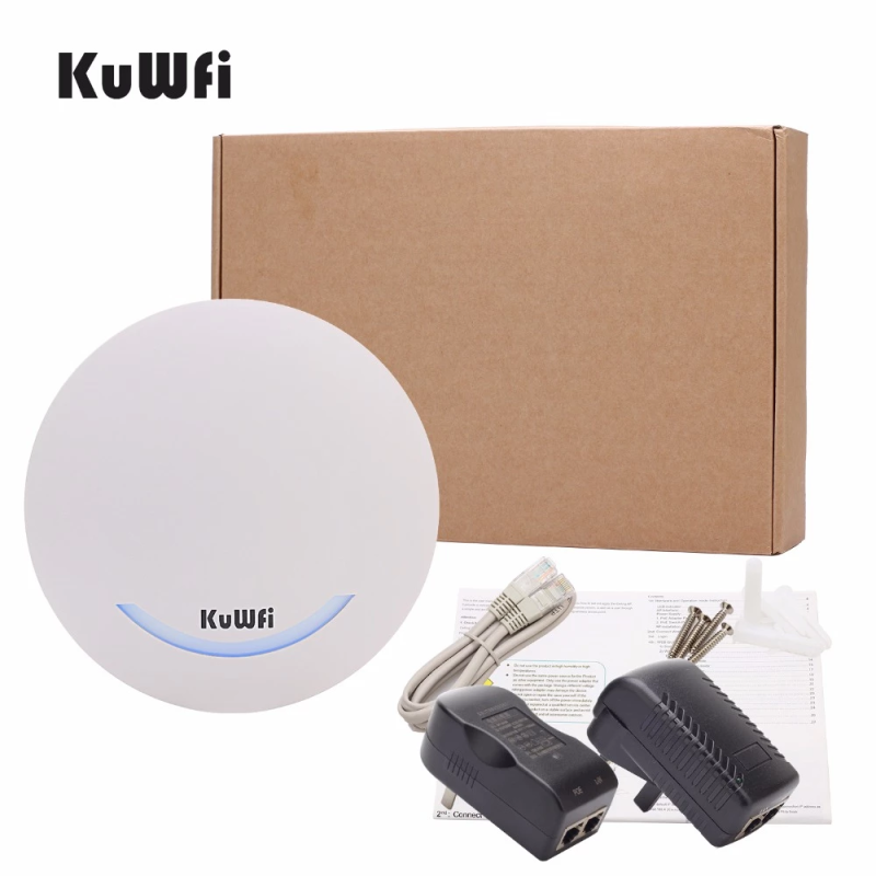 KuWFi 1200Mbps Wireless Ceiling AP 11ac 2.4Ghz &amp; 5.8 Ghz Ceiling-mounted AP Router Access Point with 48V POE Power