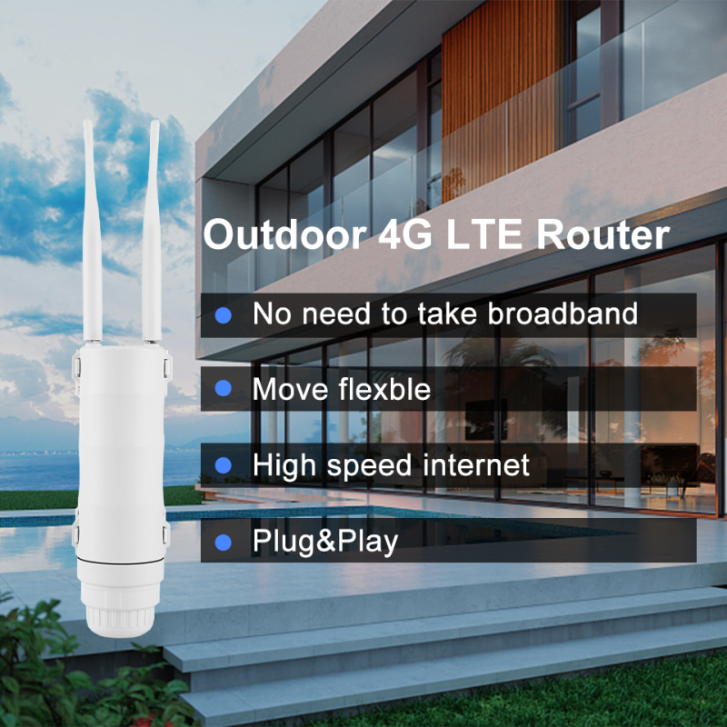 KuWFi Outdoor Wireless 4G WiFi Router 150Mbps 2.4G WIFI Repeater Extender 2 Antenna Hotspot Router Waterproof AP to IP Camera
