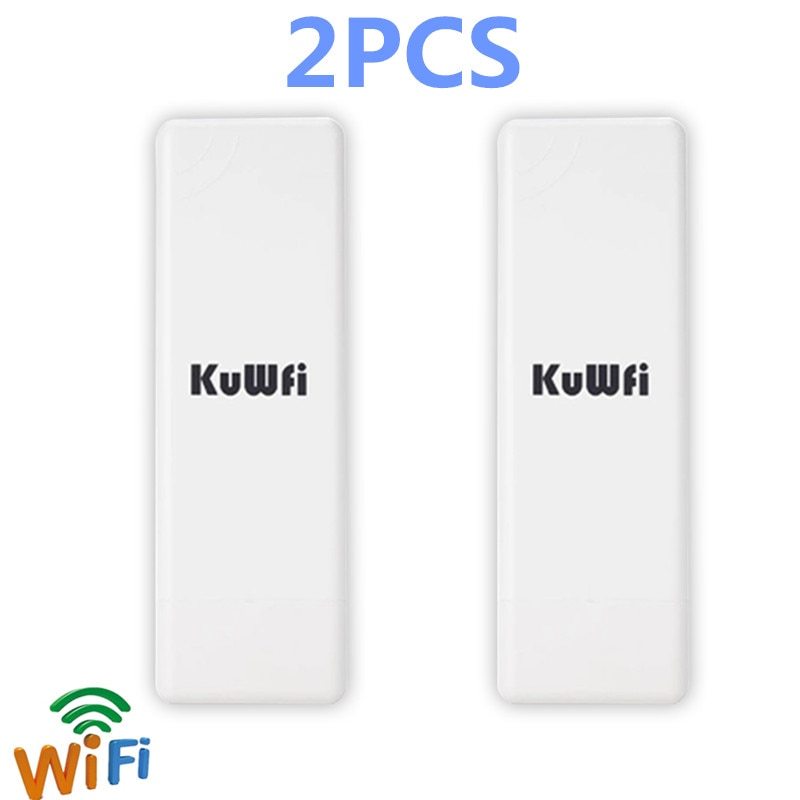 KuWFi Outdoor Wifi Bridge 5.8G 900Mbps Wireless CPE Router  Point to Point 1-2KM WIFI Repeater WIFI Extender With POE Adapter