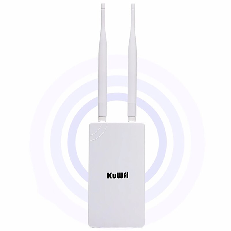 KuWFi 5G&amp;2.4Gh 1200Mbps Outdoor Wireless WiFi AP Router High Power Dual Dand High Gain 2*5dBi Wifi Antenna With 24V POE