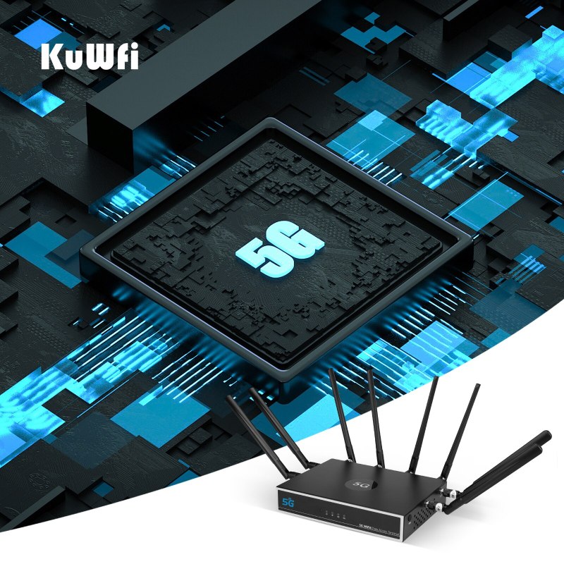 KuWFi 5G CPE WiFi Router 1800Mbps Wireless Modem Dual Band 5G Mobile Wifi with SIM Card WiFi6 MU-MIMO Support Web/APP 100+ Users