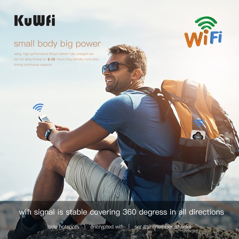 KuWFi Unlock 4G Router Mini 150Mbps Wireless Pocket Wifi Router Portable Mobile WI-FI Hotspot Routers Modem With SIM Card Slot