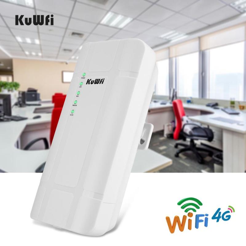 KuWFi Outdoor 4G LTE Router High Power 300Mbps Wireless CPE Router CAT4 Wi-fi Router with 24V POE Adapter for IP Camera