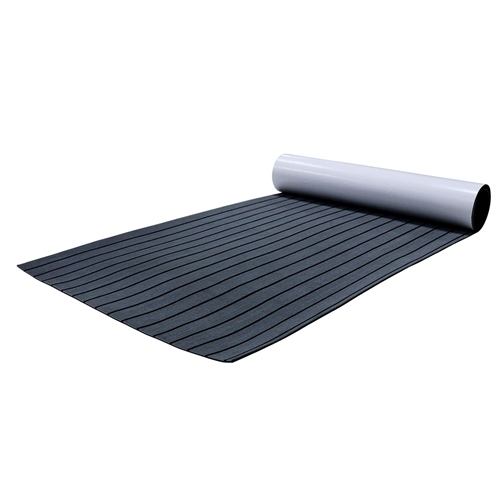 Marine UV-resistant Faux Teak Sheet Foam Boat Flooring Dark Grey &amp; Black