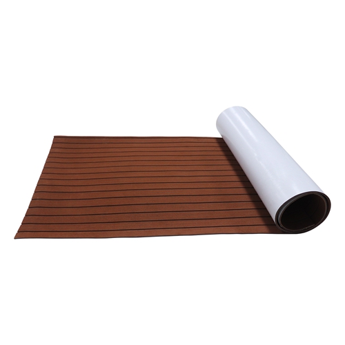 Marine UV-resistant Faux Teak Sheet Foam Boat Flooring Dark Brown & Black