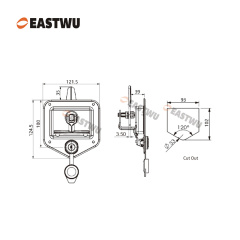 SUS304 Keyed Different Trailer Lock Cut Out 102*93mm