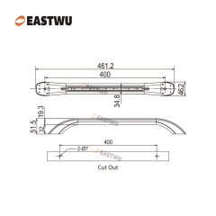 Pearl Chrome Handle with Leather--covered LED Entry Door Handle（Overall Length461.2mm C.C.400mm）