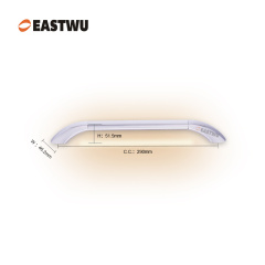 Full Metal Grab Rail Handle Entry Door Handle Pearl Chrome for RV Caravan and Motorhome with LED Light（Overall Length351.2mm C.C.290mm）
