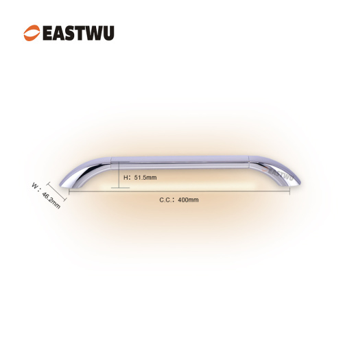 Full Metal Grab Rail Handle Entry Door Handle Chrome Plated for RV Caravan and Motorhome with LED Light（Overall Length461.2mm C.C.400mm）