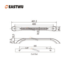 Full Metal Grab Rail Handle Entry Door Handle Chrome Plated for RV Caravan and Motorhome with LED Light（Overall Length461.2mm C.C.400mm）