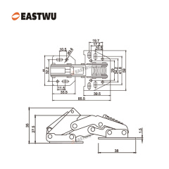 Nickel RV Soft Close Cupboard Door Hinge Cold-rolled Steel NO Drilling Opening Angle 90℃