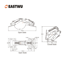 Nickel RV Soft Close Cupboard Door Hinge Cold-rolled Steel NO Drilling Opening Angle 135°