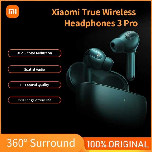 New Xiaomi Earphone 3 Pro Mi Wireless Headphones TWS BT 5.2 40dB Noise Reduction Earbuds