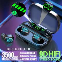 TWS Wireless Bluetooth Earphone Headphones Waterproof Sport Gaming Headset Noise Earbuds