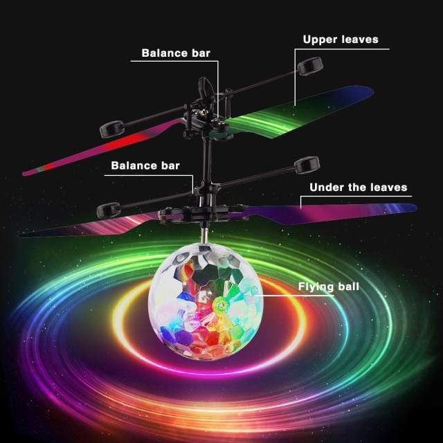 Colourful Mini Drone Shinning LED RC drone Flying Ball Helicopter Light Crystal Ball Induction dron Quadcopter Aircraft kids toys