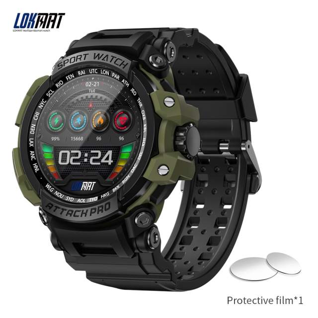 LOKMAT ATTACK Pro Sport Smart Watch Bluetooth Calls Watches 5ATM Waterproof Fitness Tracker Heart Rate Monitor