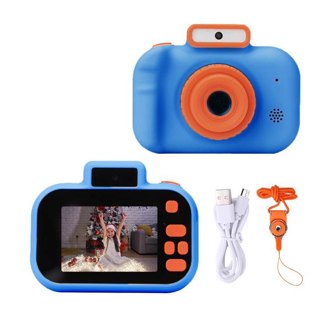 High-definition 4000W Front Rear Dual-camera 2 Inch HD IPS Screen Digital Kids Camera USB Charging with Lanyard Children's toys