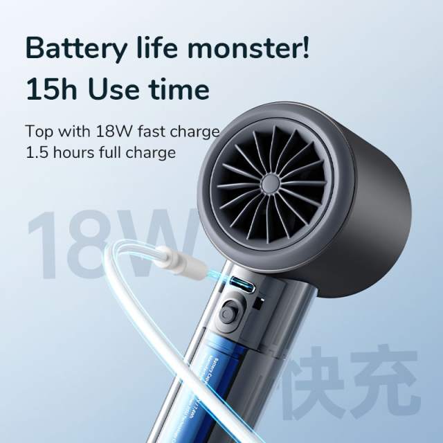 JISULIFE Portable Hand Fan 100 Wind Speeds Mini Bladeless Handheld Fan USB Rechargeable Personal Fans, Electric Eyelash Fan