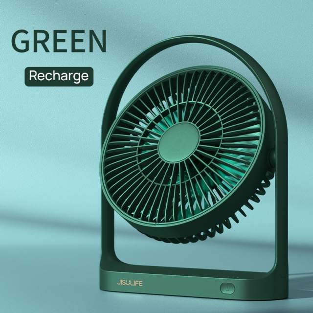 JISULIFE Table Fan Mini USB Strong Wind Rechargeable Desk Fans Wireless 4000mAH