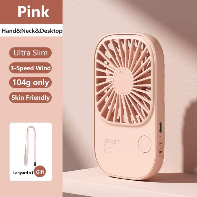 JISULIFE Mini Handheld Fan Small Fans Portable with Bracket USB Rechargeable Desk Fan Makeup Eyelash Fan Send Lanyard