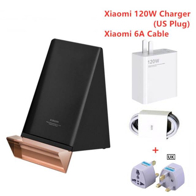 New Xiaomi 100W Max Wireless Charger Vertical Air-cooled Stand With 120W Charger 6A Type-C Cable Support Fast Charging