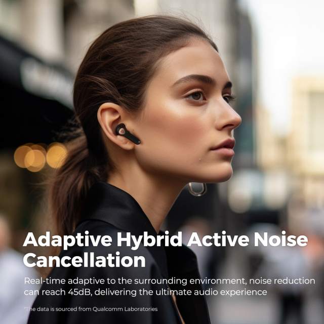 SoundPEATS Air4 Wireless Earbuds Bluetooth 5.3 QCC3071 aptx Adaptive Lossless,6 Mics, Hybrid Active Noise Cancellation Earphones