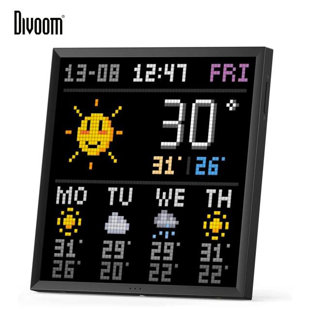 Divoom Pixoo 64 Digital Photo Frame with 64*64 Pixel Art LED Picture Electronic Display Board,Neon Light