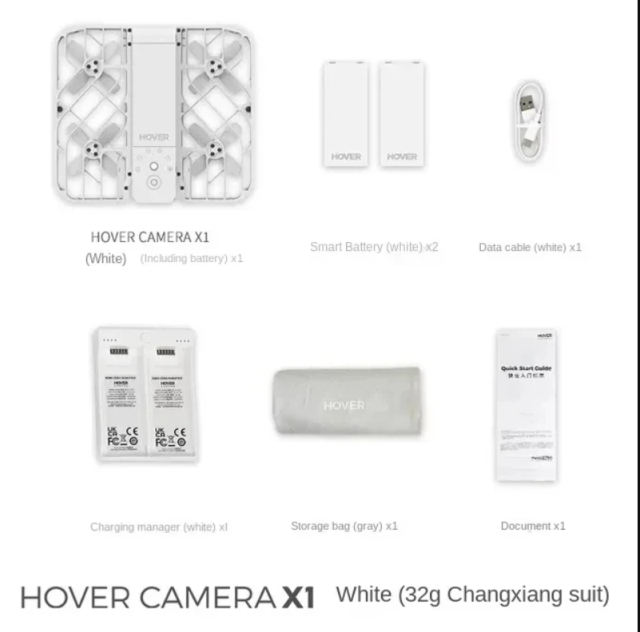 HOVER Air X1 Self Flying Camera Pocket Sized Drone HDR Video Capture Palm Takeoff Intelligent Flight Paths Follow Me Mode