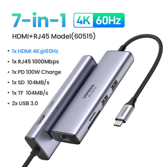 UGREEN USB C HUB 4K60Hz Type-C to HDMI 2.0 USB 3.0 Adapter USB 3.0 HUB