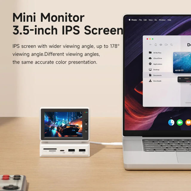 Hagibis 3.5inch IPS Mini Screen AIDA64 Mini PC CPU RAM HDD Data Monitor Display Sub Screen