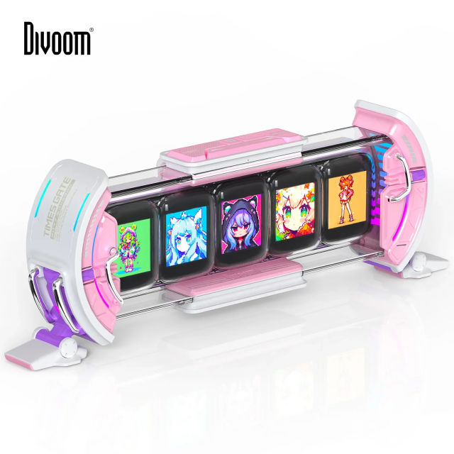 Divoom Times Gate Screen Display Pixel Art Gaming Setup Alarm Clock with Smart App Control Screen Home Desktop Decor Homegood