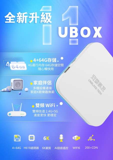 2024 New Unblock UBox11/Gen11 TV Box 最新款安博盒子第11代電視盒 (國際版/全球通用版)