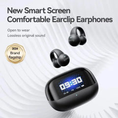 New Sanag S2 Pro AI Smart Screen Bluetooth Earphone Ear Clip Headset Wireless Open Ear TWS Sports Headphones Hifi Sound Earclip Earbuds